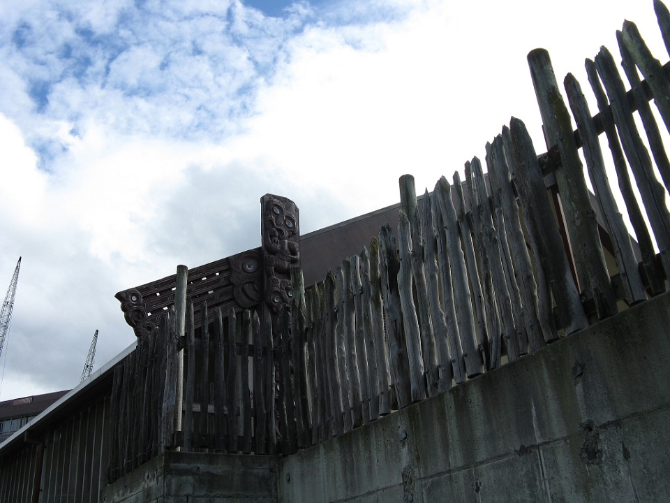 Fence Line of a Maori Meeting House on the Harbor